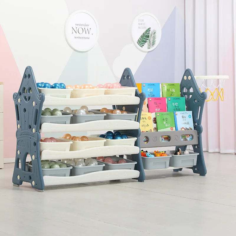 Miduoqi  Eco-friendly Multifunctional Kids Plastic Storage Cabinet Durable Plastic Kids Multi-layer Toys Storage Shelves