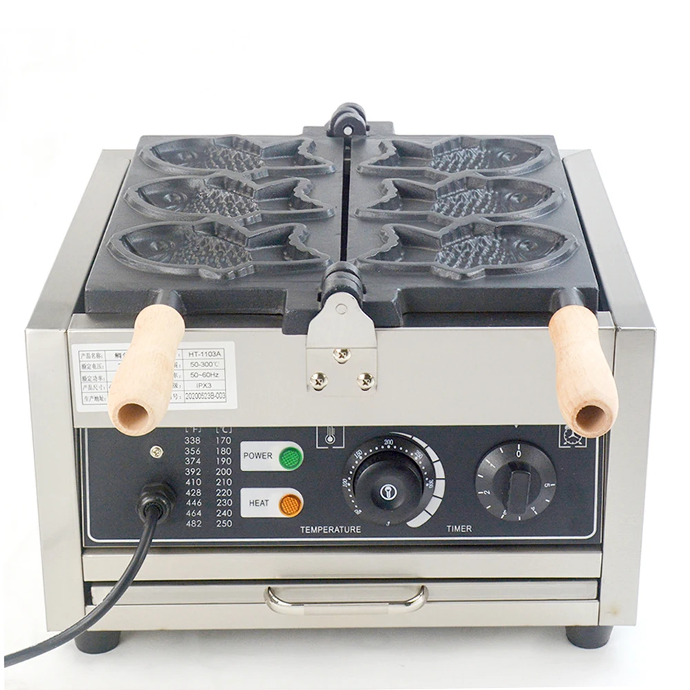 Газовая машина для выпечки рыбьего торта taiyaki приготовления рыбного мороженого конусная вафельница