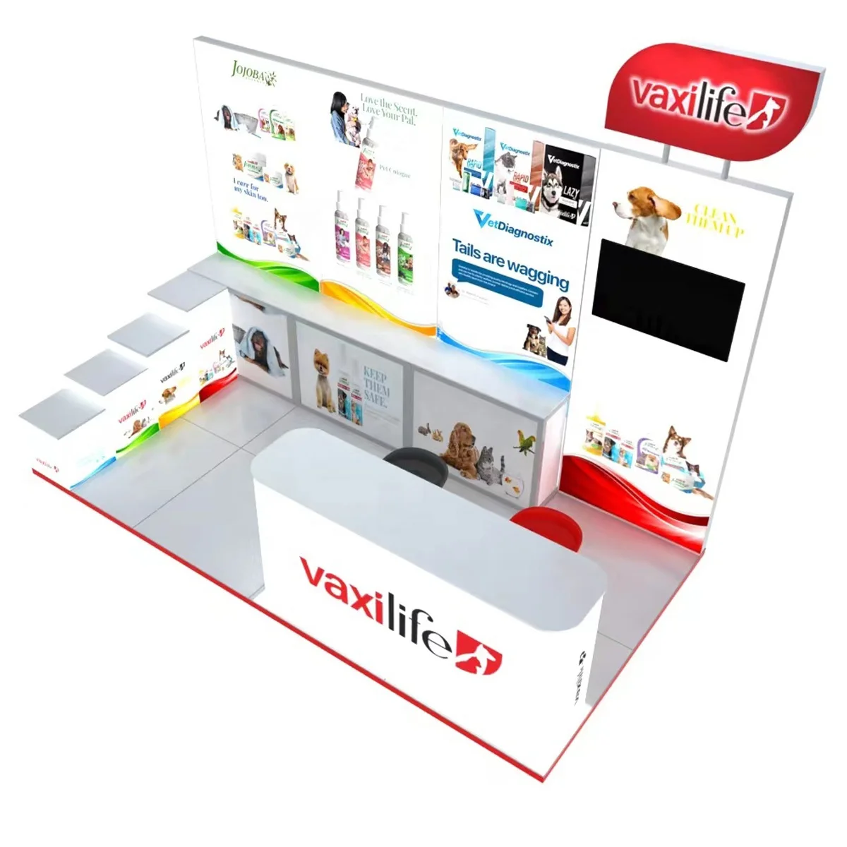 Detian offer free design and exhibition shelf booth  trade show display 10*20