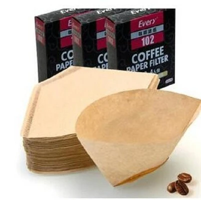 Cone Shaped Filter Disposable Coffee Filter Paper #4 100pc One Bag 12.5x16.5 Cm Size Food Virgin Wood Pulp White Brown 50g