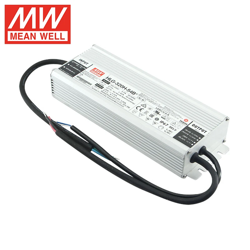MEANWELL HLG-320H-54B LED Driver IP67 3 IN 1 Dimmable CC And CV Mode 5.95A Power Supply