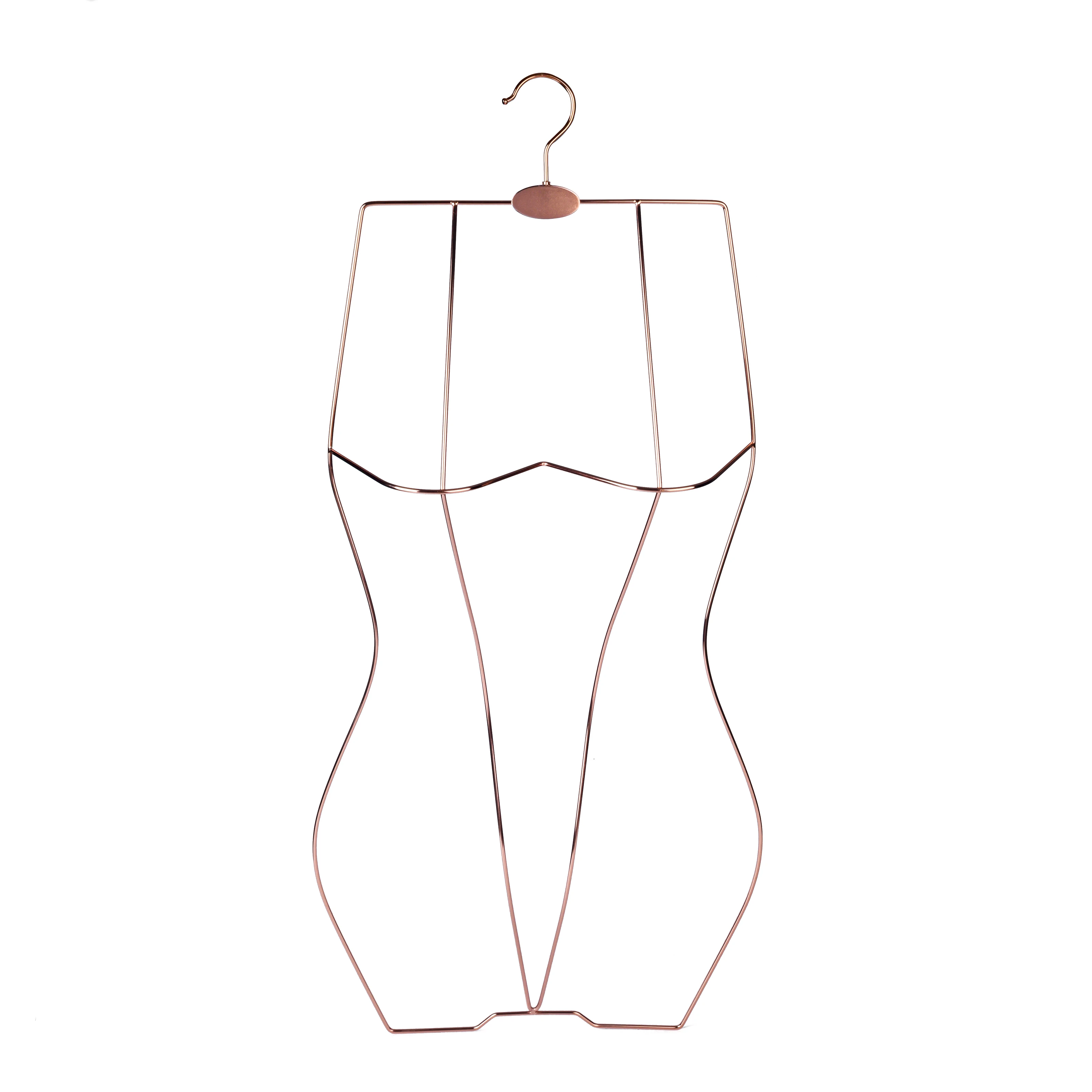 Chinese factory price copper metal body bikini hanger clothes rose gold swimwear hanger
