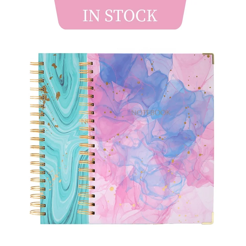 B5 Stock spiral notebook with dividers school spiral ring notebook with gold foil logo