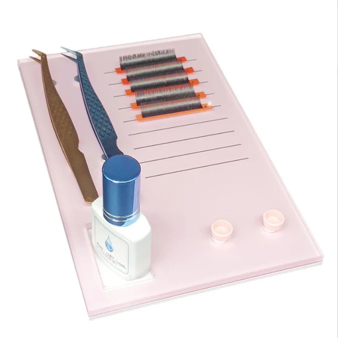customized logo  lash tile eyelash extension tray glue holder grafting eyelash extension pallet