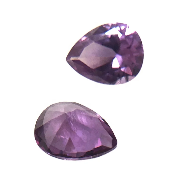 Pear cut 46# gem price tears shape wuzhou synthetic purple corundum gemstone alexandrite loose stone