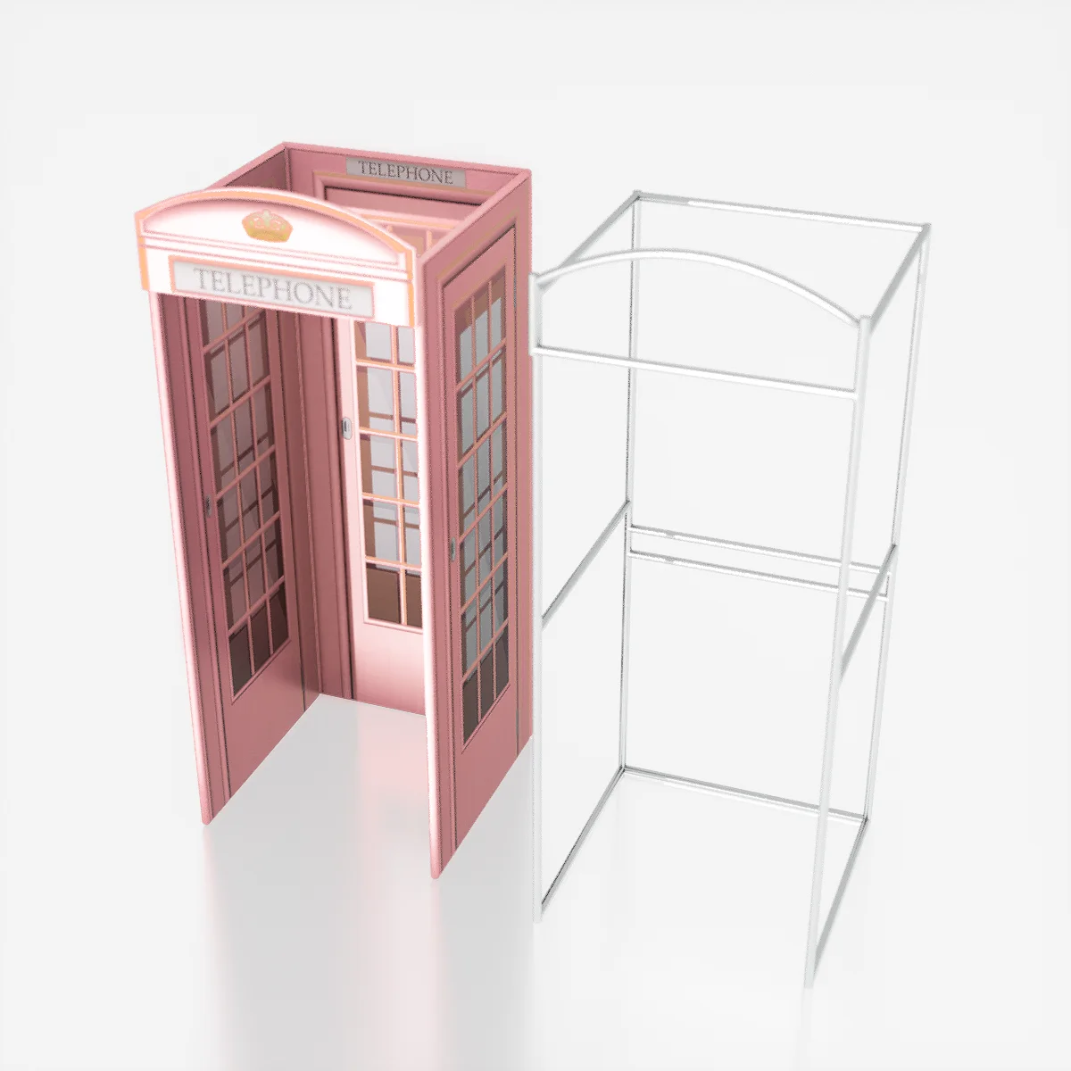 wholesale customized antique metal pink telephone london classic phone booth for sale 360 Photo Booth Phone Booth Enclosure