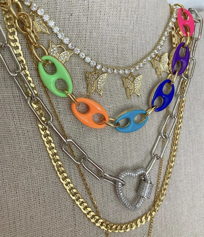 BD-B5888 High quality chain necklace men jewelry 18k gold plated necklace  fashion  pearl heart saint pendant necklace