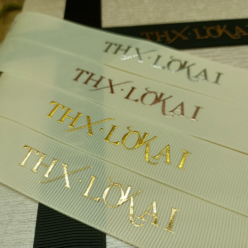 High Quality New Designer White Gift Ribbons Grosgrain Ribbon Printed Logo For Hair Bundles Bouquet Gift Wrap Bow