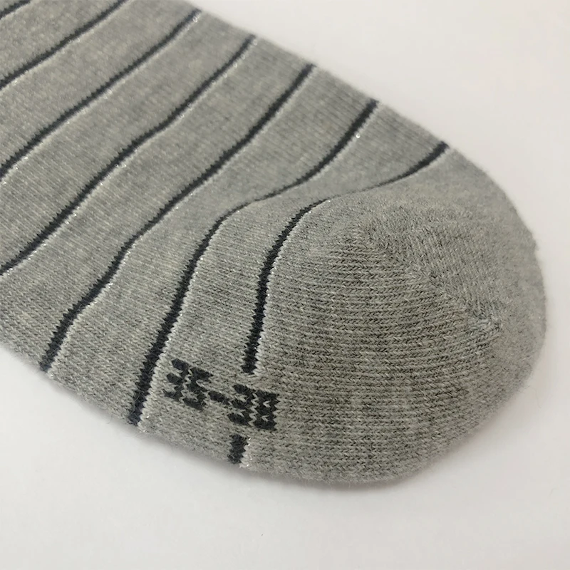 
Silver Striped Cotton Hosiery Spring and Autumn Gray Low Cut Socks Women Socks 
