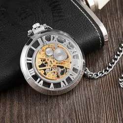 Retro Roman Hollow Gear Pocket Watch Manual Mechanical Pocket Watches