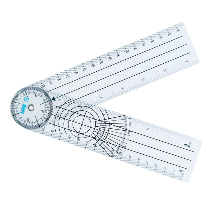 Medical Plastic Pvc Contact Angle Ruler Goniometer Plastic Ruler Triangle Protractor Set