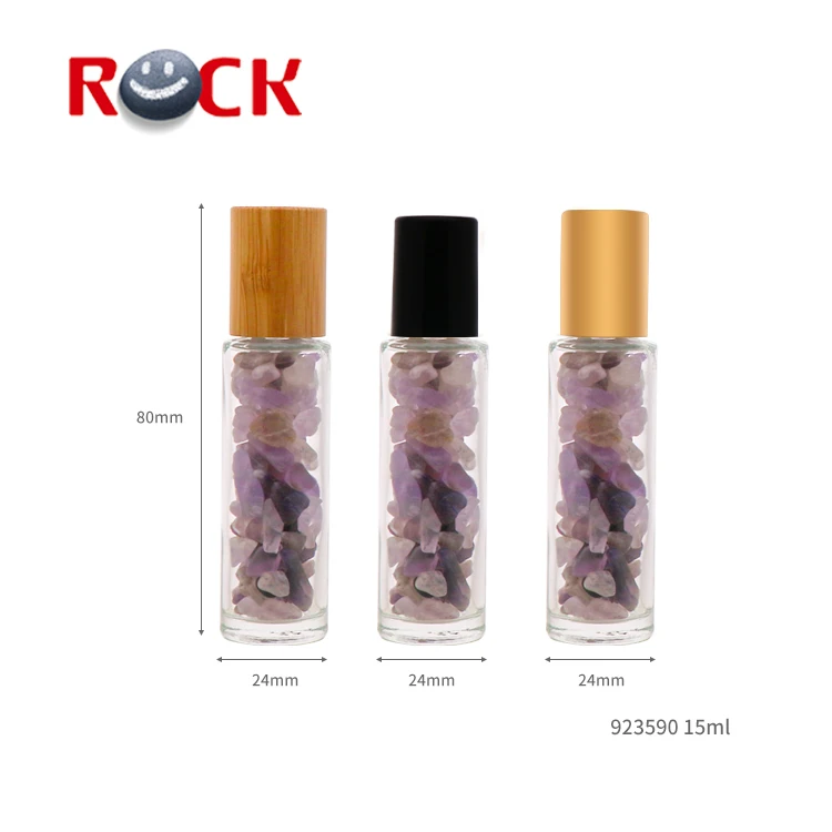 10 ml All Natural Gemstone Top Sale Chips Hot Selling Crystal Glass Roller Bottle