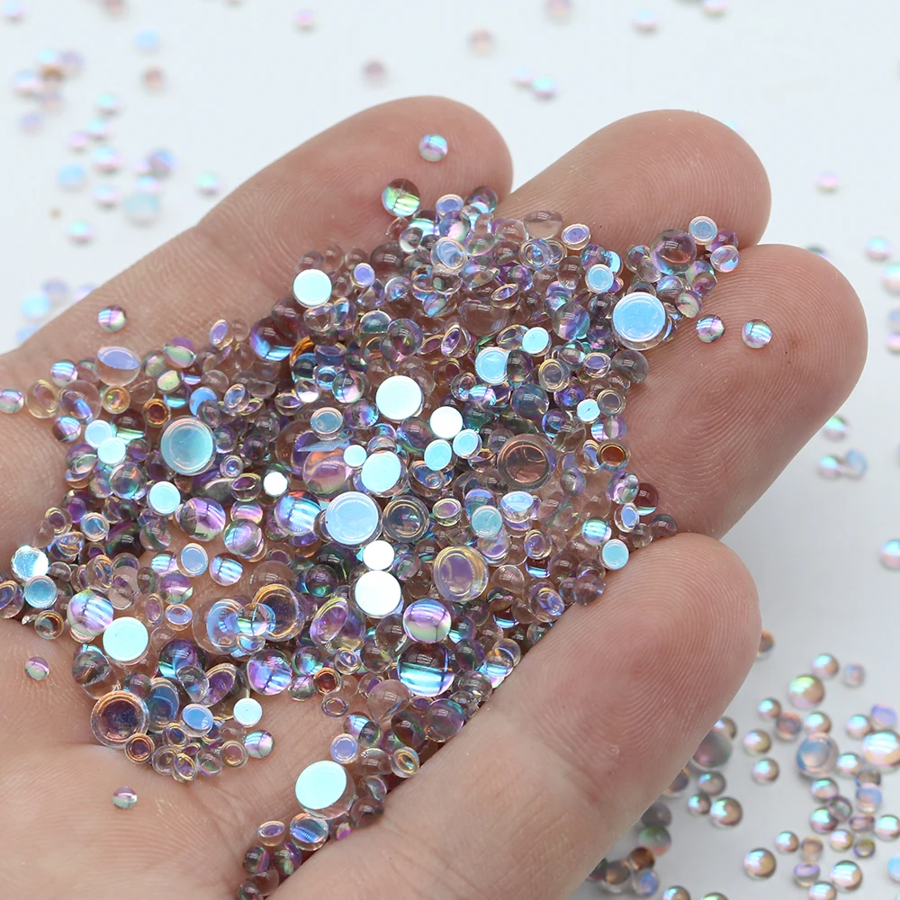 XULIN SS6-SS20  Mermaid Beads Glass Rhinestone Crystal Aurora Nail Art Decorations
