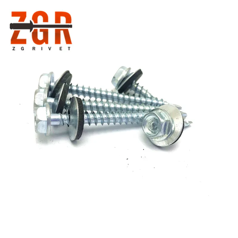 Поставка самосверлильных винтов с шестигранной головкой и шайбой EPDM