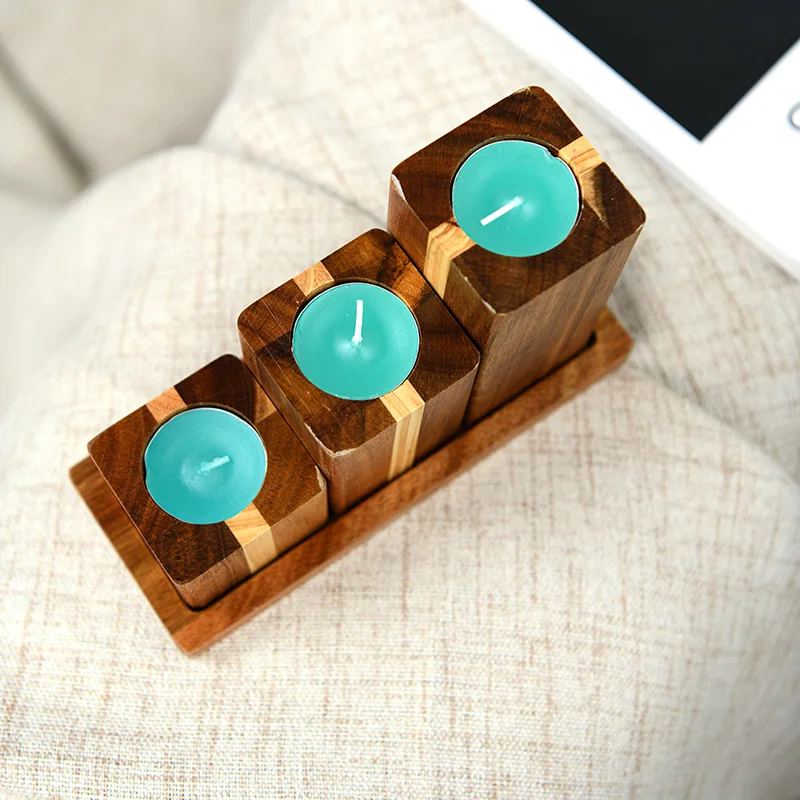 Aspire high  quality Custom Wholesale Wooden candle holder Large Empty Candle Container Candle