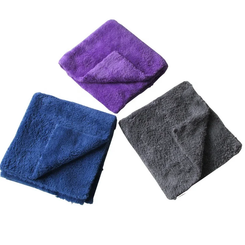 
Purple Soft Cleaning Cloth Plush 16x16 350 gsm Edgeless Microfiber Auto Detailing Towel for Car Polishing Drying Wash Buffing 