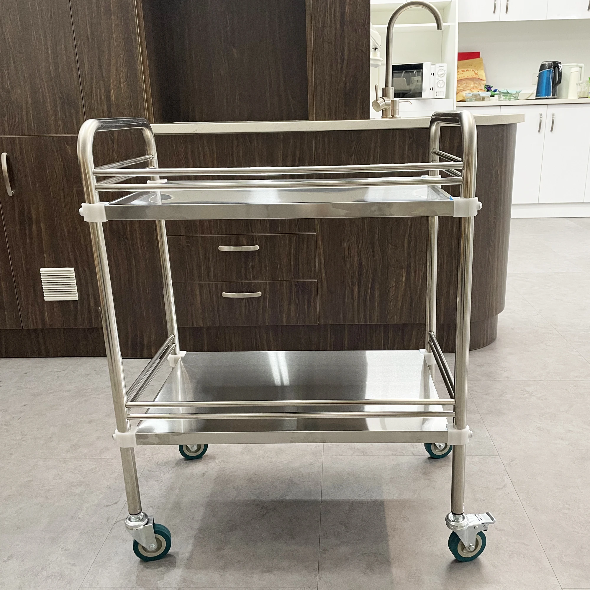 Stainless steel medical trolley cart for hospital or clinic with better price hospital trolley medical cart mobile