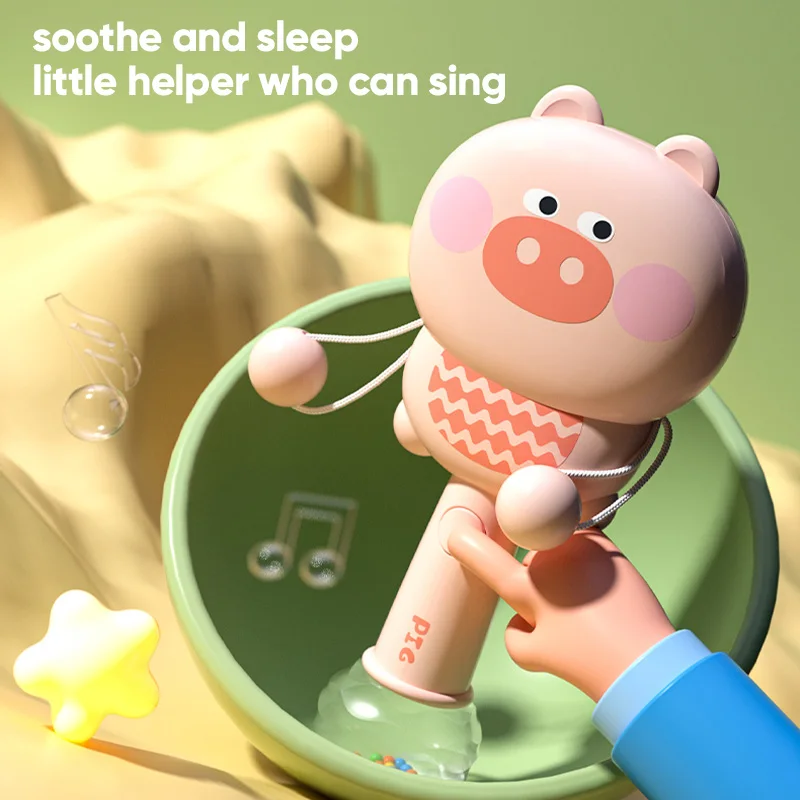 XST New Arrival Infant Cute Toy Music Light toy drum rattle Rotating Bell Baby Hand Plastic Rattle Toy Musical