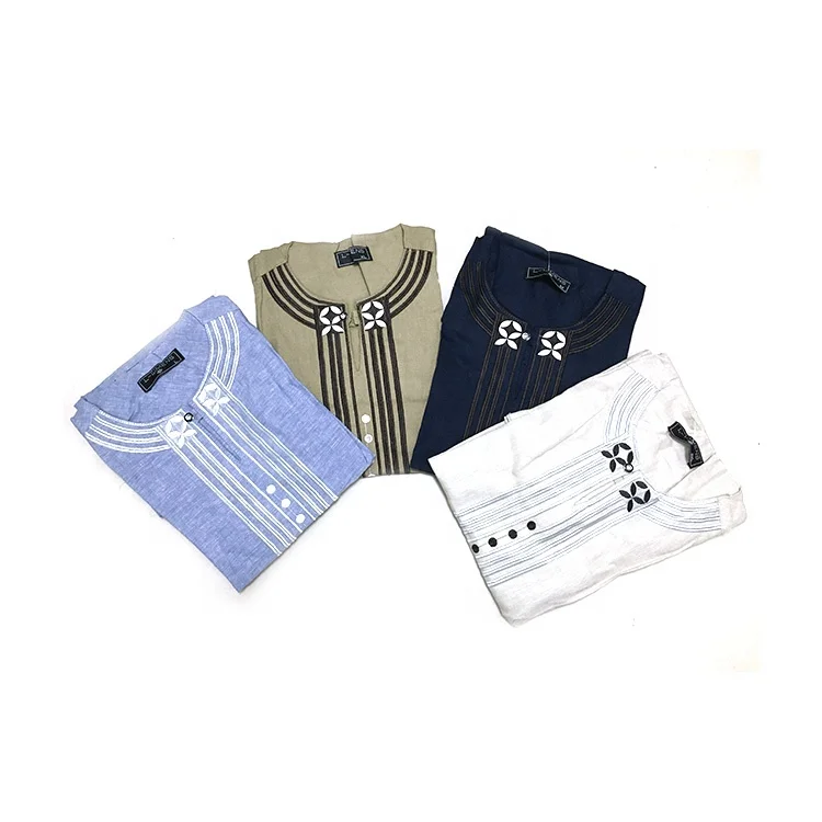 
Traditional Mens Short Sleeve Classic Fit White Linen Shirt 