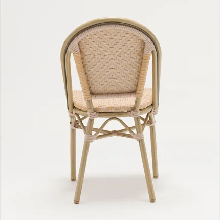 French style bistro red wicker cafe & restaurant dining chair