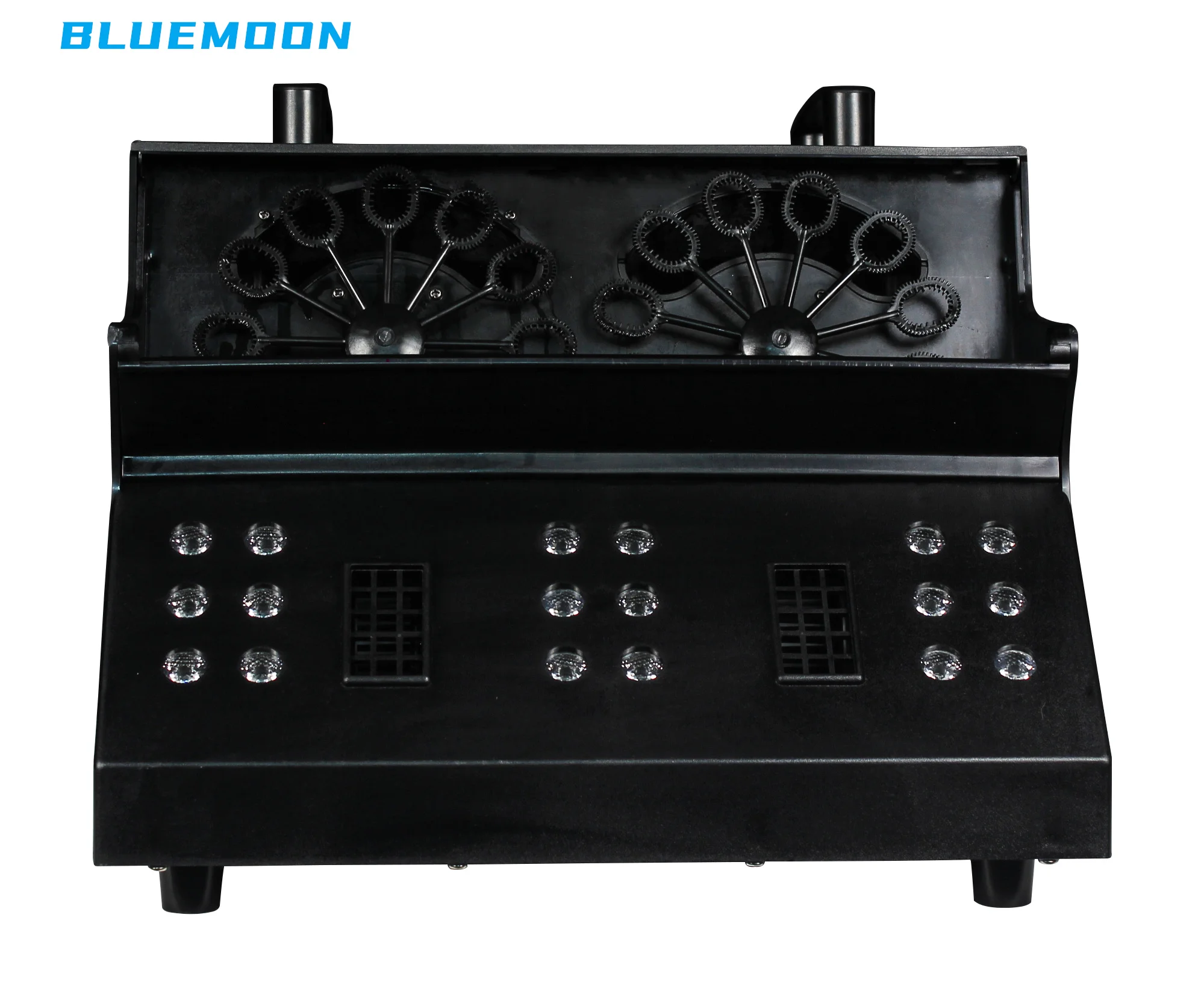 Good quality 1500w Dual Wheel Bubble Machine Led Fog Party Equipment 18x3w Rgb Smoke Bubble Machine