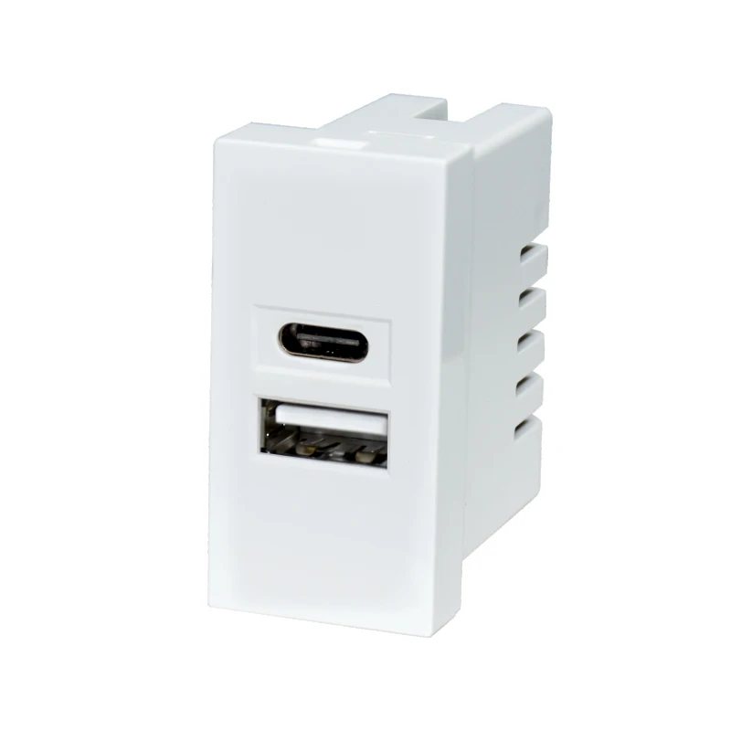 Chinese factory NEPCI USB charger 22.5x45 USB charging module for Legrand wall plate  XJY-USB-41-2.1A/5V