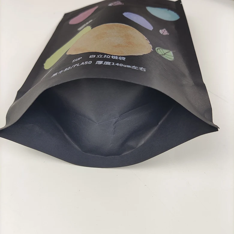 PLA Compostable Doy Pack Stand up Pouch Coffee Bag Kraft Paper Zipper Ziplock Food kraft Packaging Bag
