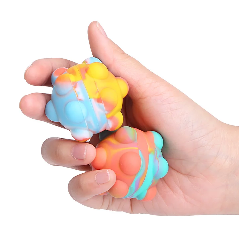 Wholesale Bulk Relief Anxiety Stress Sensory Toys Food Grade Silicone Keychain Pops Itting Ball Fidget Toys