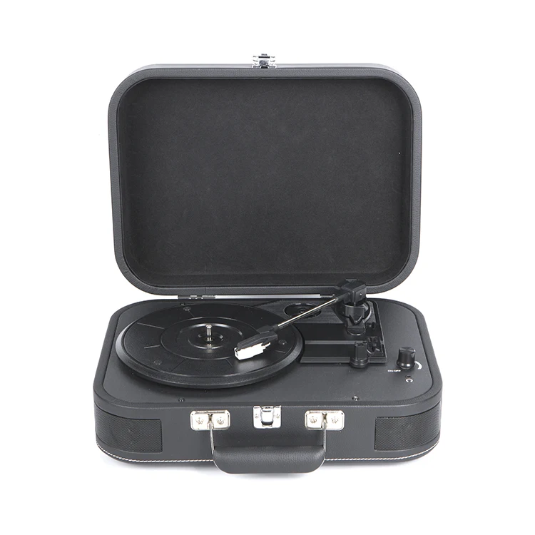 Support 3 Speed Vinyl Record Play Portable Hot Sale Modern Phonograph Briefcase Bluetooth Sound System Earphone Turntable Player