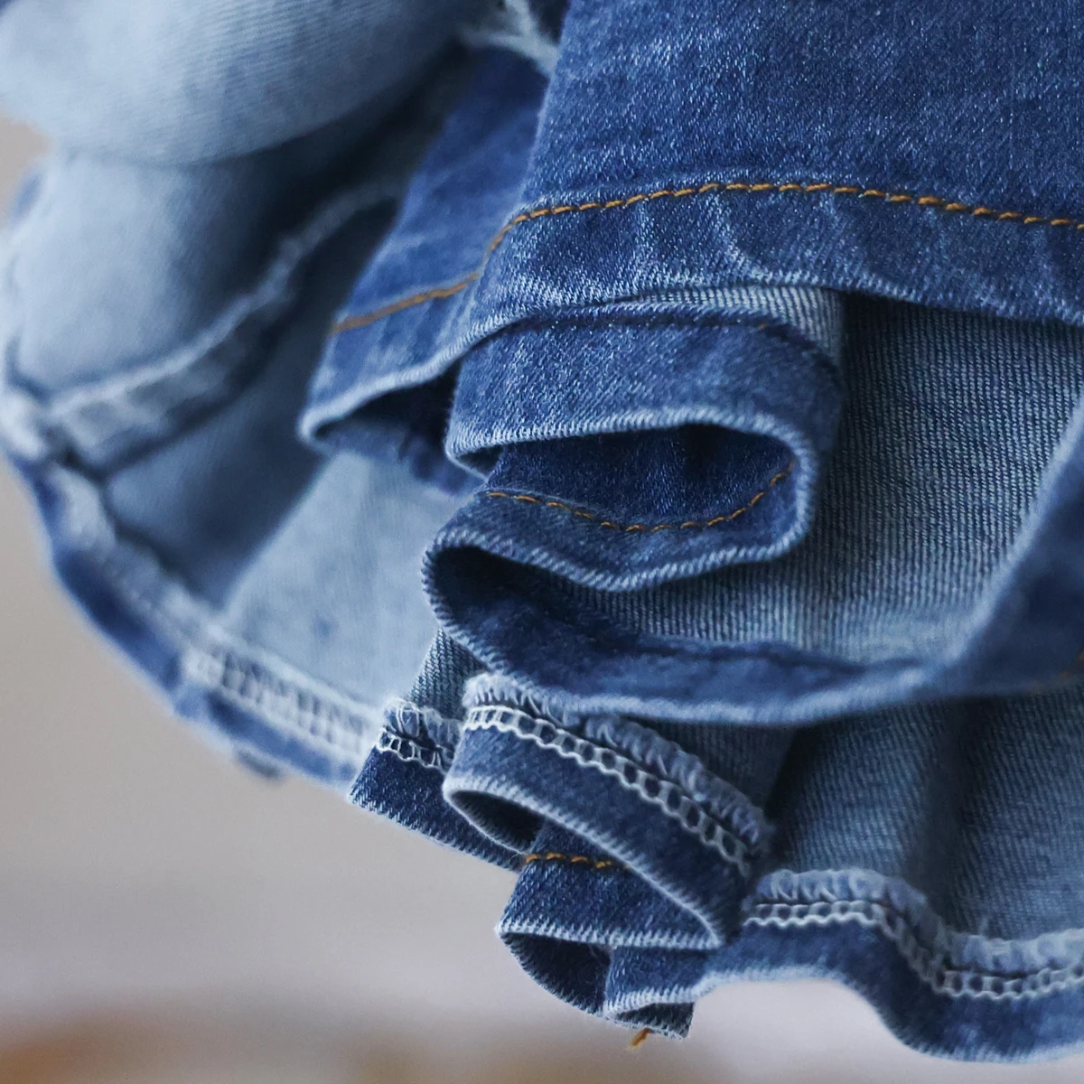 Kids Jean Skirts with Denim Safety Knickers Girls Ruffle Denim Skirt Wholesale Kid Toddler Girls Teens Pleated Blue Jeans Skirts