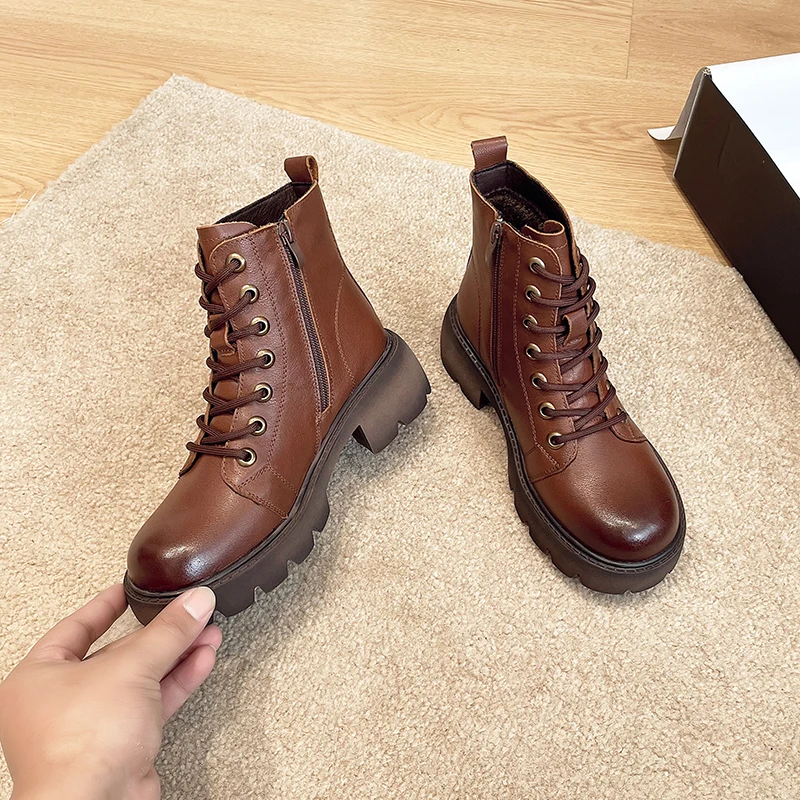 Wholesale OEM factory zip up genuine cowhide full leather Customized boots for women girl