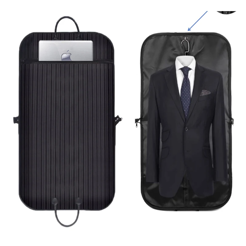 Waterproof Suit Bag Tote Bag Striped Oxford Cloth Thickened Dust Cover Travel Business Non-Woven Fabric Boutique Suit Cover Bag