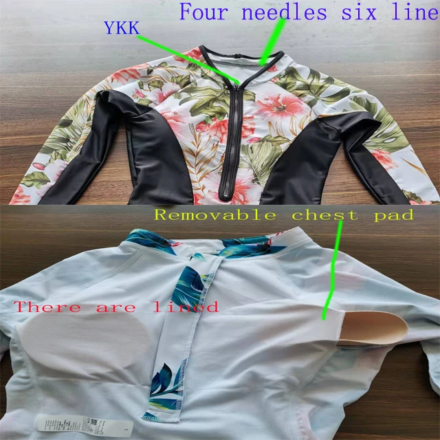 AOSHILI long sleeve rash guard women surfsuit floral swimsuit one piece swimming beachwear guangzhou-outpace amazons top seller