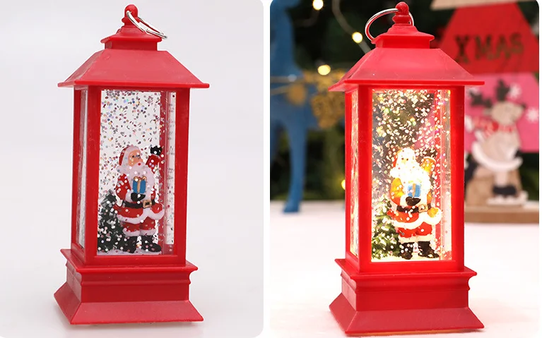 HY-142  Water Lanterns Small Hanging Santa Lighted Christmas Lantern