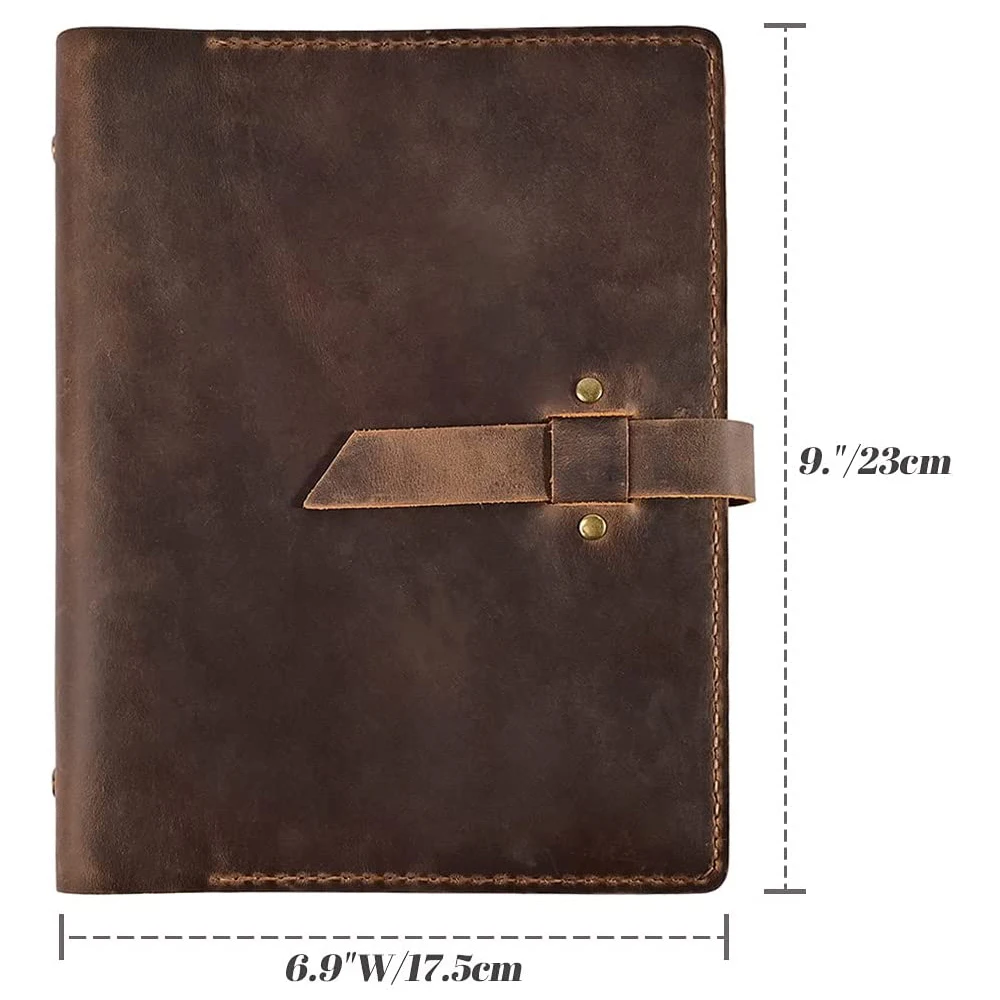 Handmade Custom Unisex A5 Notebook Portfolio Organizer Vintage Faux Leather Bag Business Office School Laptop Genuine PU Leather