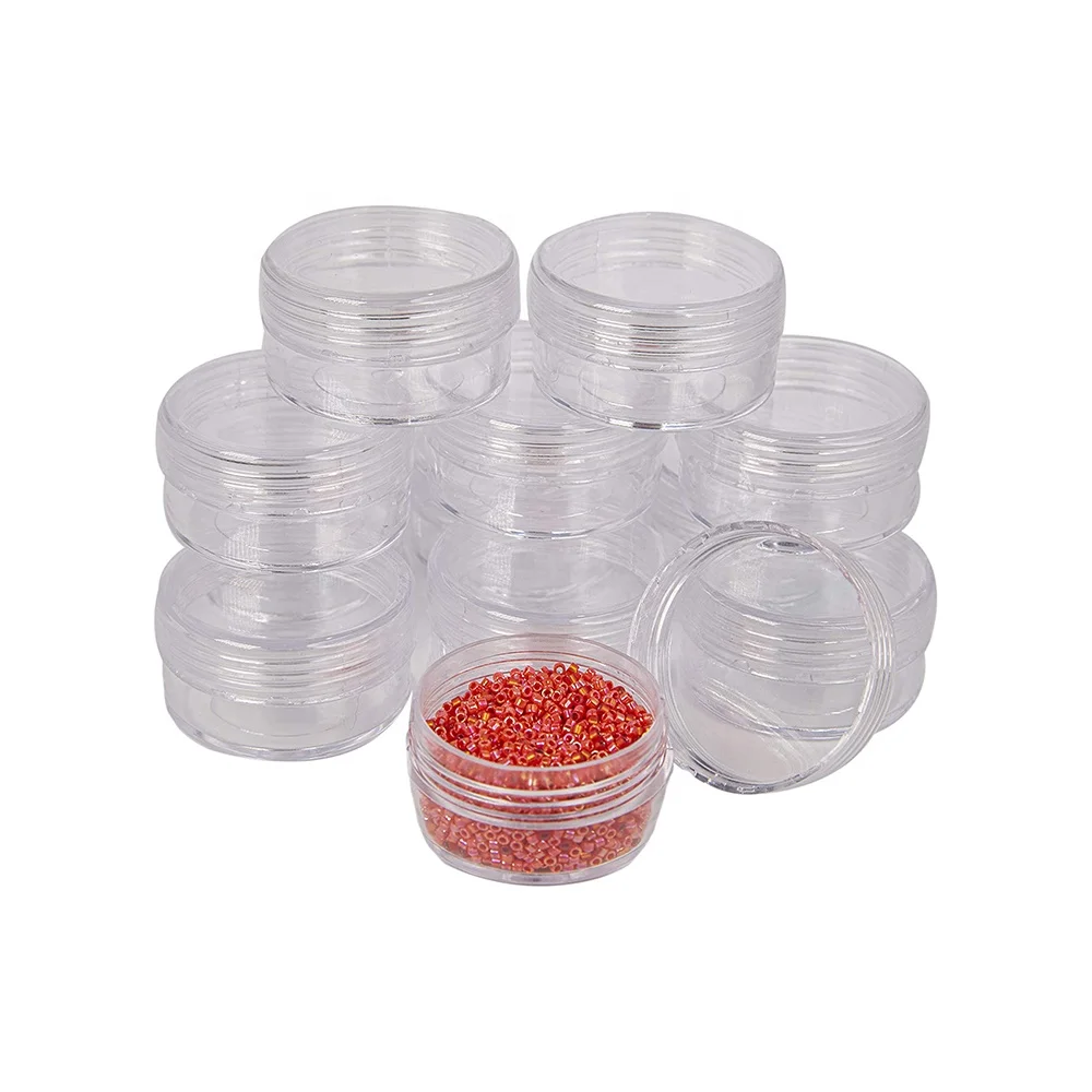 21813 Clear Plastic empty nail beads jars Storage box  with 12 small round containers