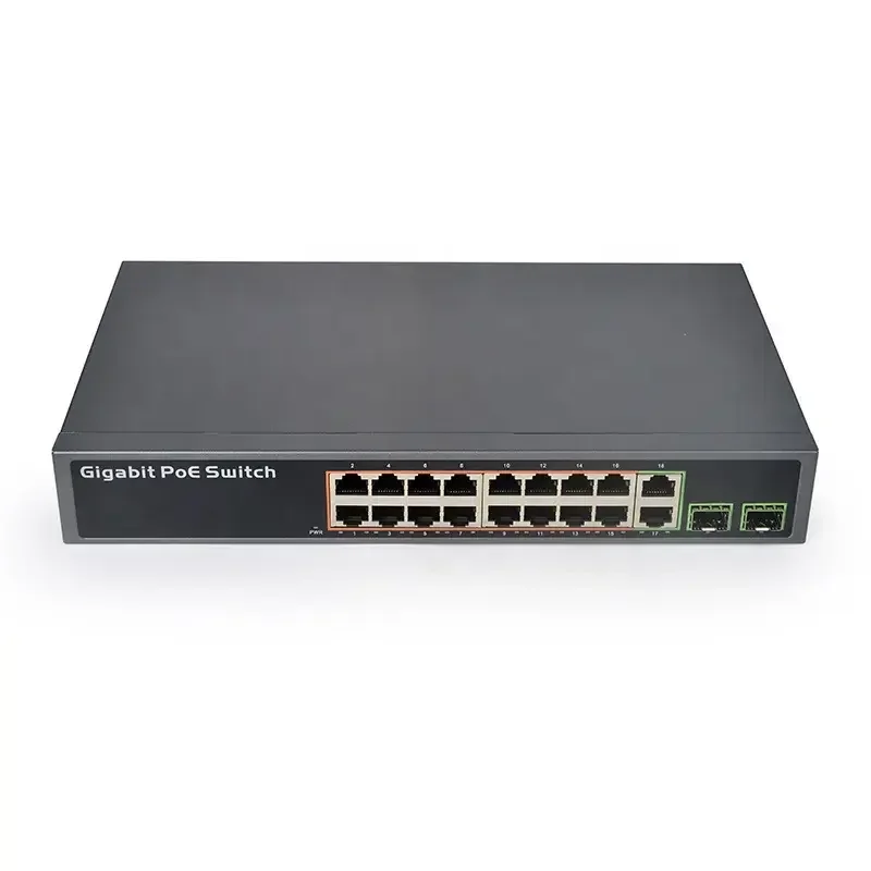 SDAPO PSE3216S -16-250W 16FE 2GE 1SFP PoE Ethernet Switch for Monitoring