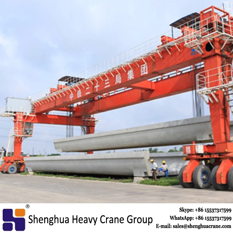 800 Ton Full Hydraulic Operated Bridge Concrete Girder Lifting Rubber Tyred Gantry Crane Price