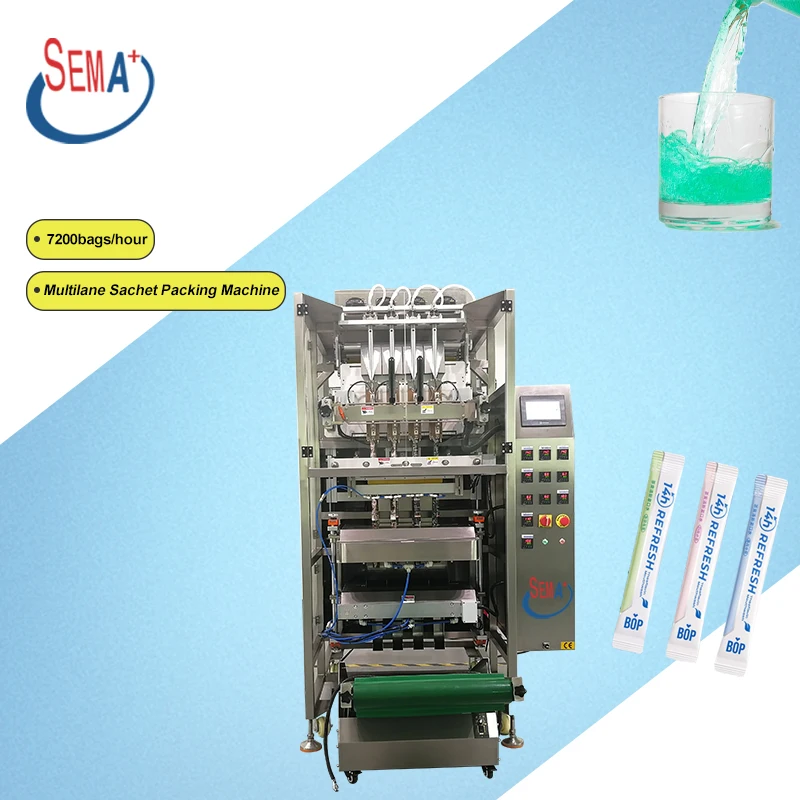 Automatic Stick Pack Machine for Mouthwash 4 Lane Packing Machine