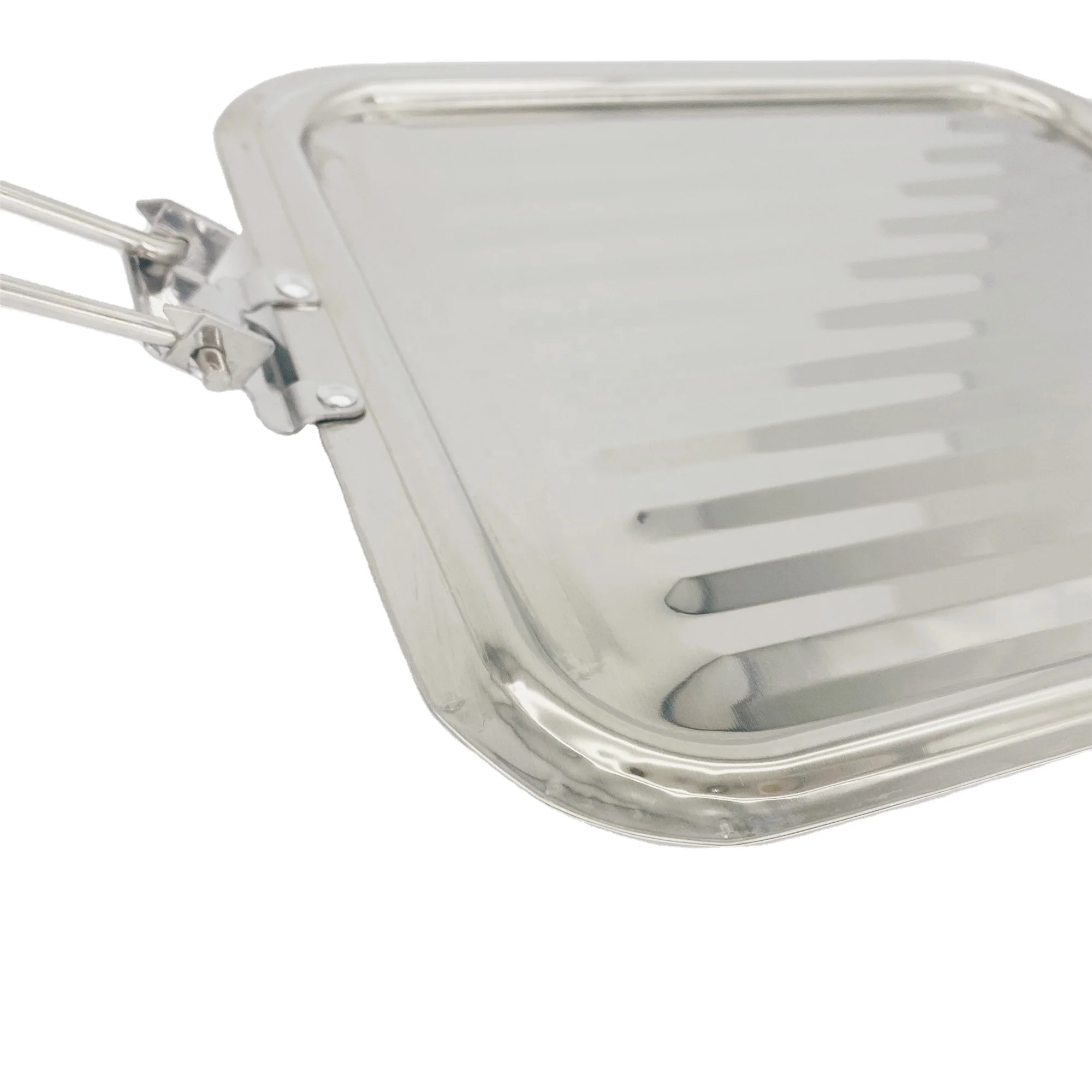 
430 Stainless Steel Folding Handle Double Bottom Grill Toaster Heat Diffuser Reducer Flame Guard Simmer Plate 