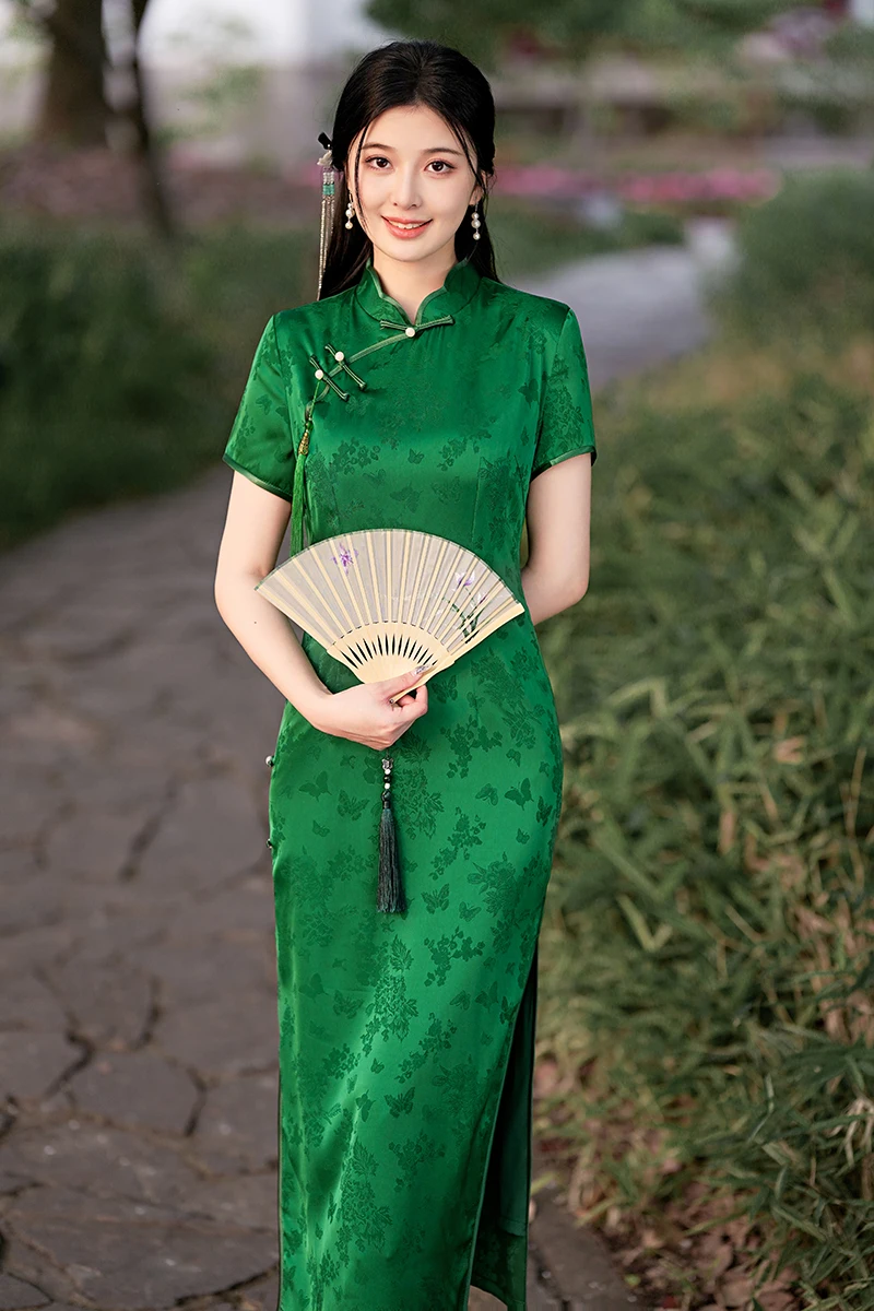 Delicate Colors chinese traditional cheongsam dress elegant women Chinese style qipao