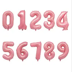 32 дюйма шара с цифрой золото/серебро/синий/розовый/красный/черный/розовое золото/градиентный цветной фольги Гелиевый шар в виде цифры для вечеринок