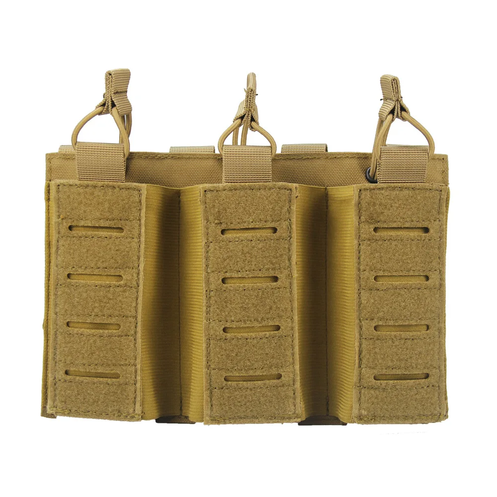 Tactical Outdoor Triple Molle Adjustable Elastic Open Top Magazine Pouch Laser Cut Ammo Holster for Hunting Accessories