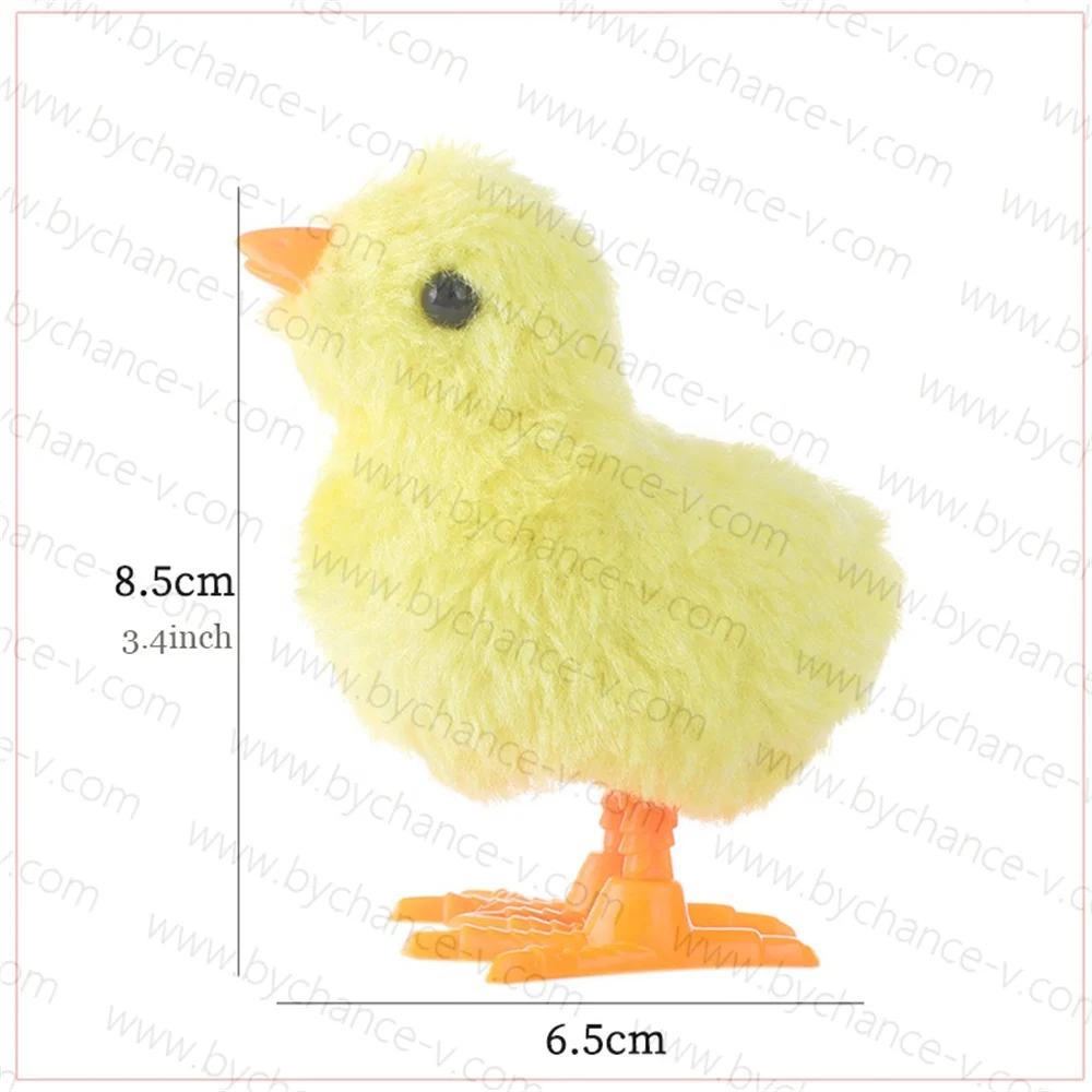 cute fluffy wind up jumping chick toys baby chicken clockwork classic toy for Easter gift basket stuffer