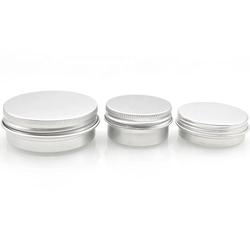 Luxury quality 30g round aluminium skin cream jar 100g 120g custom silver aluminum facial cream can box