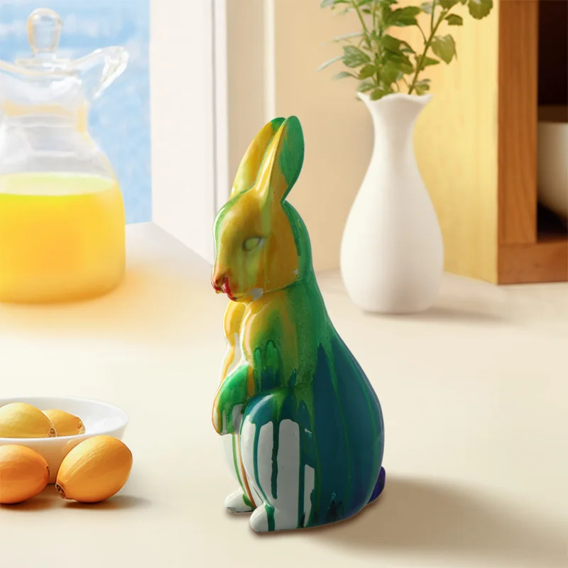 Crafts french bulldog home decoration Painted Folk Art Dog Figurine Anime-Themed TV Cabinet Decoration