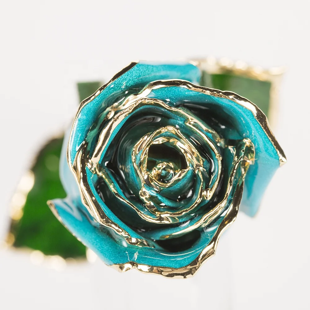 gold plated natural rose fresh Rose with Stem Present  rose gift valentine mother day handmade preserved rose