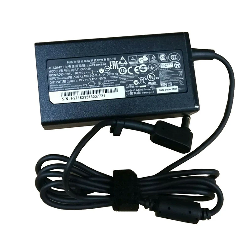 For Acer A11-065N1A Laptop Ac Adapter Charger 19V 3.42A 65W Power 5.5x1.7 65 Watt new style