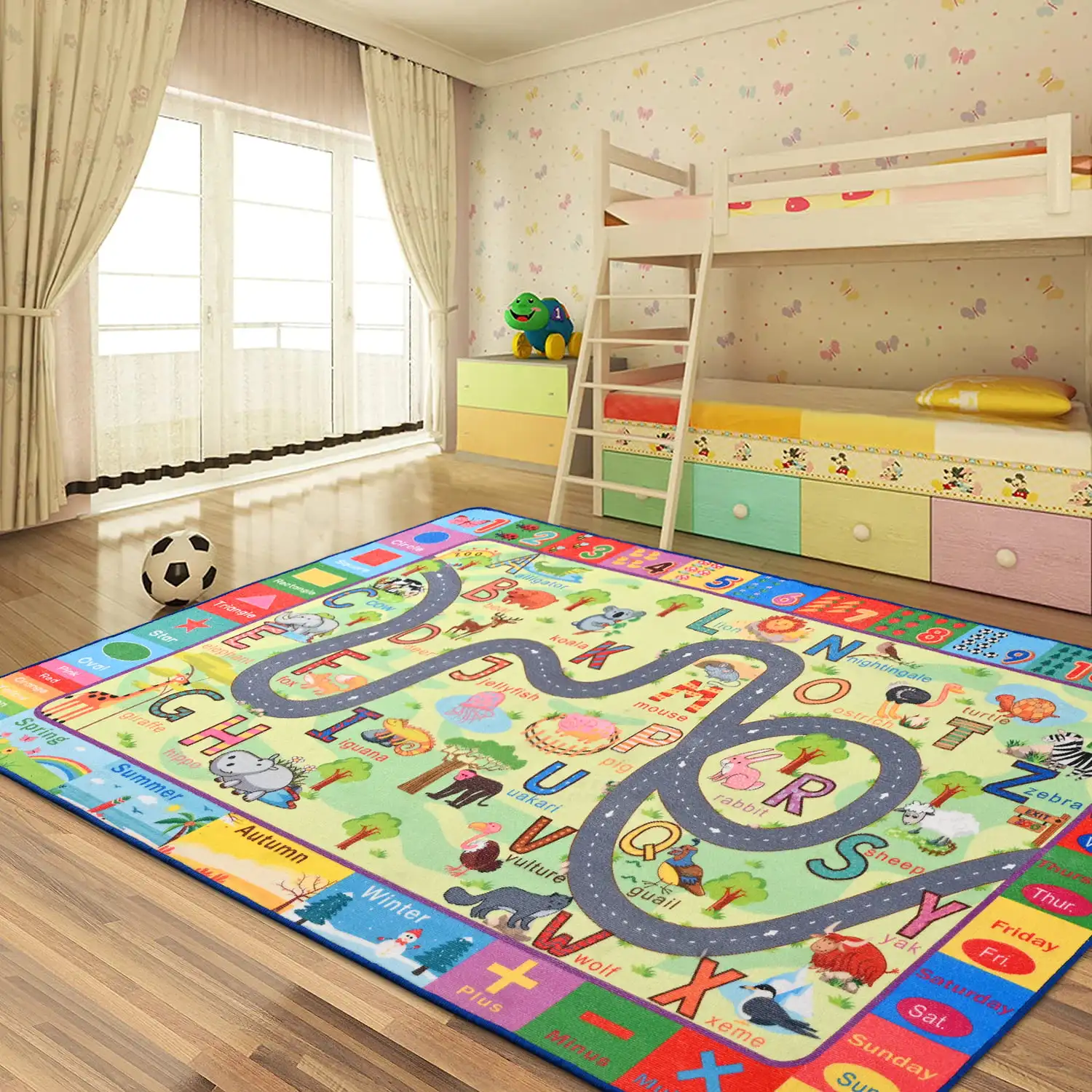 Large Play Learn & Have Fun Safely Kids Carpet City Play Mat For Cars & Toys