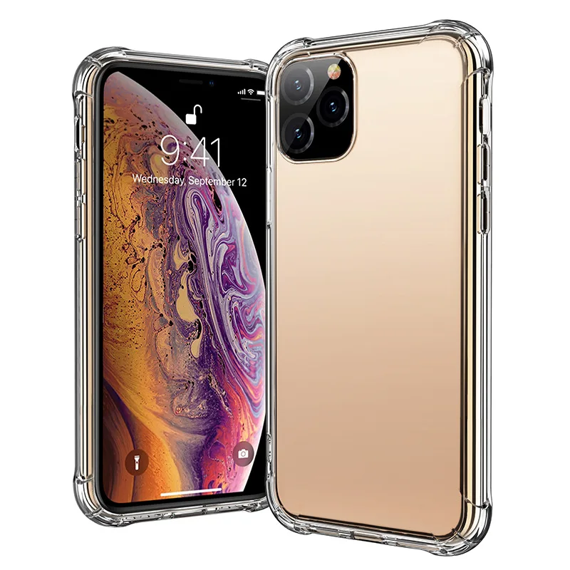  Противоударный прозрачный чехол с 4 углами для iphone 11 мягкий из ТПУ сотового телефона